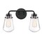 Designers Fountain Elliott 16in 2-Light Matte Black Industrial Indoor Wall Sconce with Clear Glass Shades D216M-2B-MB - alternate 1